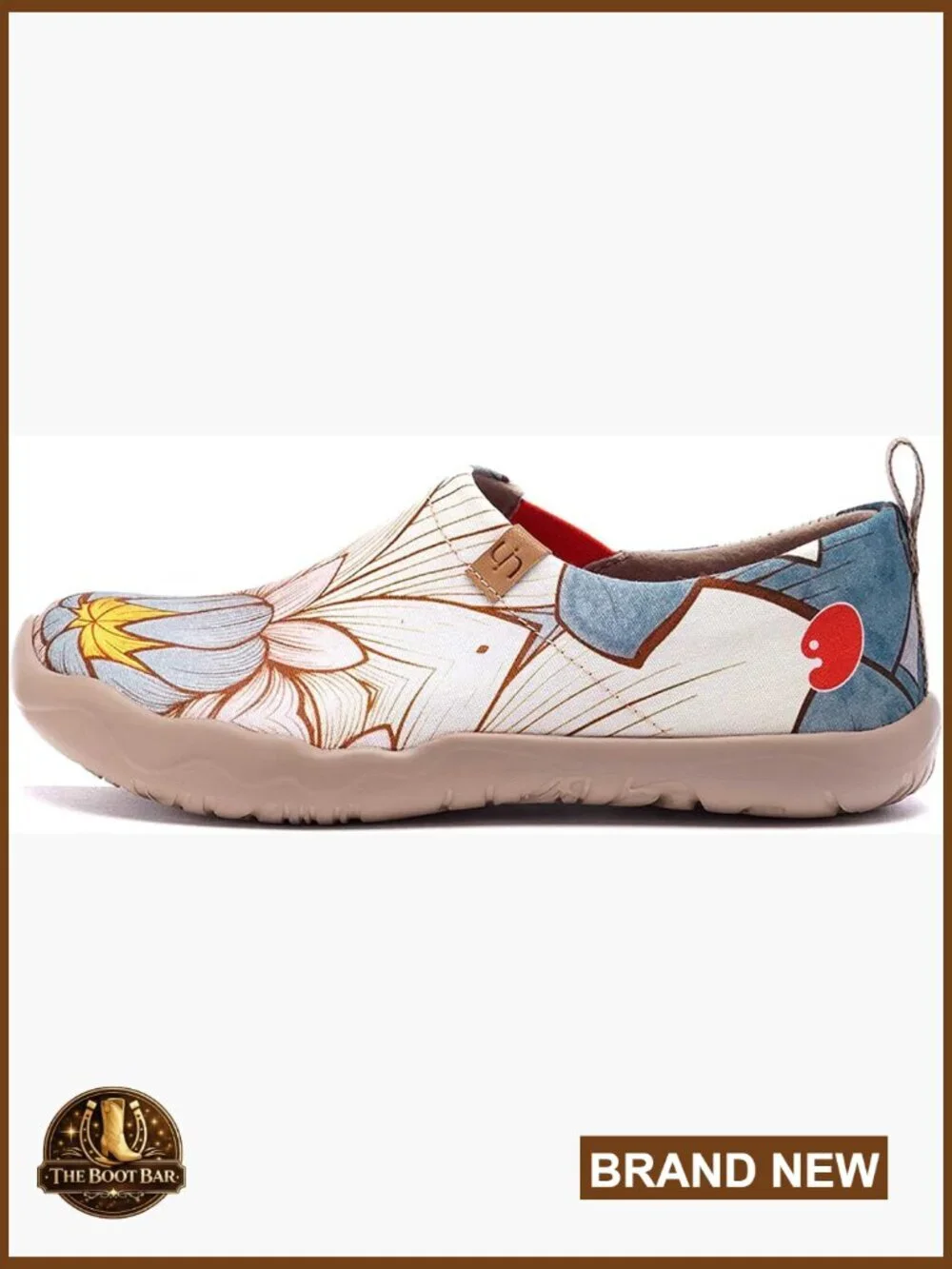 Women's Slip-On Loafers, Lightweight Canvas Sneakers, Floral Pattern,